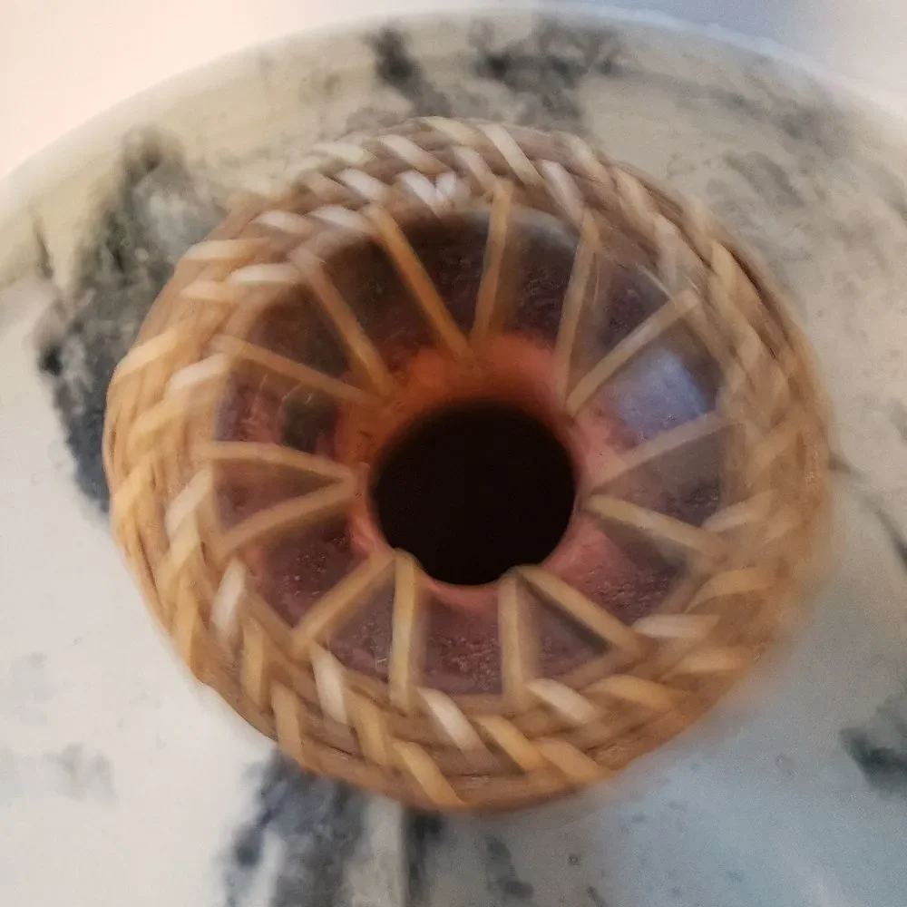 Pottery Vase Rattan Embellished